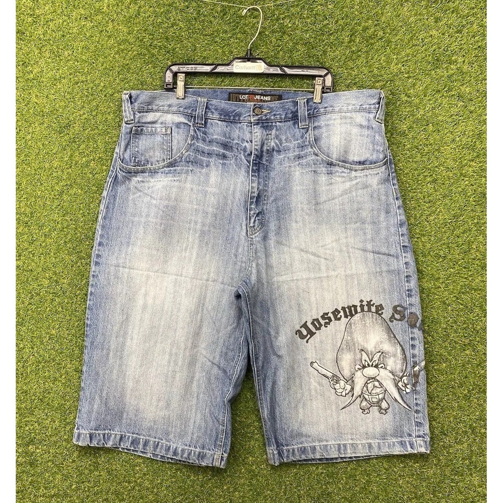 Vintage LOT 29 Jean Shorts Mens 42 x15 Baggy Y2K 90s Skater JNCO Looney Tunes